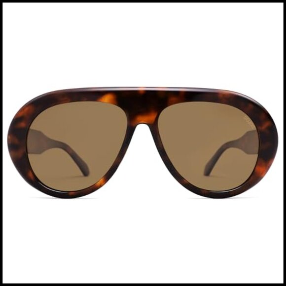 Oversized Polarized Aviator Sunglasses with UV Protection